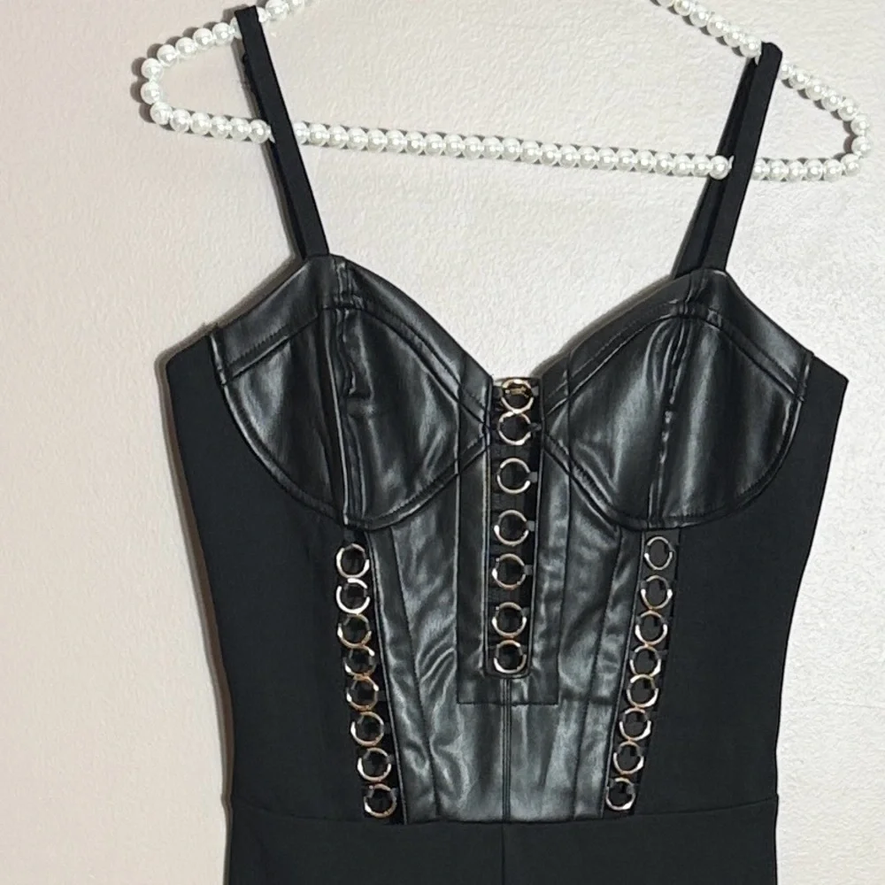 Bebe X Ciara Mixed Media Bustier Catsuit - Picture 3 of 7